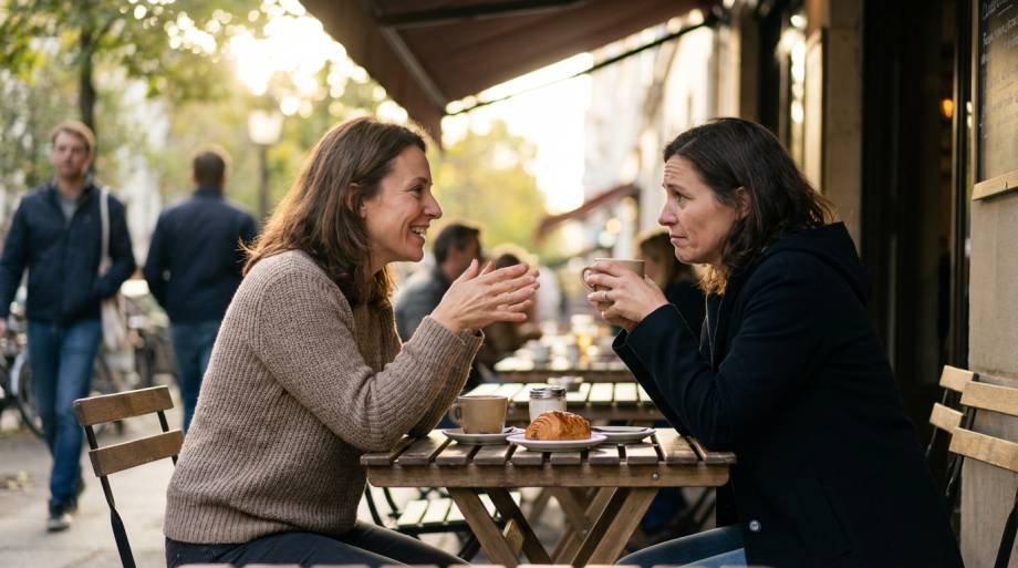 Dwie kobiety wspierające się podczas uważnej rozmowy