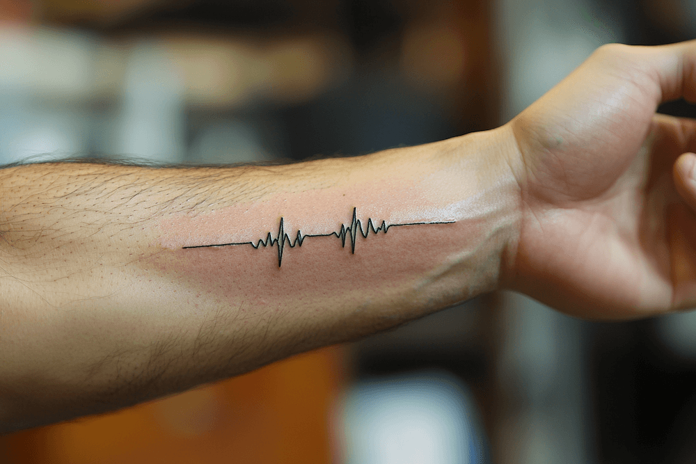 tatuaż, linia EKG