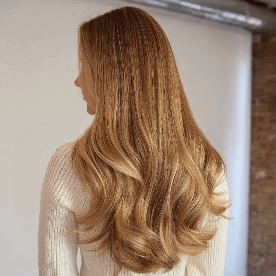 Kobieta w długich włosach, zdjęcie od tyłu