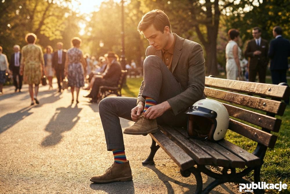 Buty desert boots i spodnie cygaretki styl mod