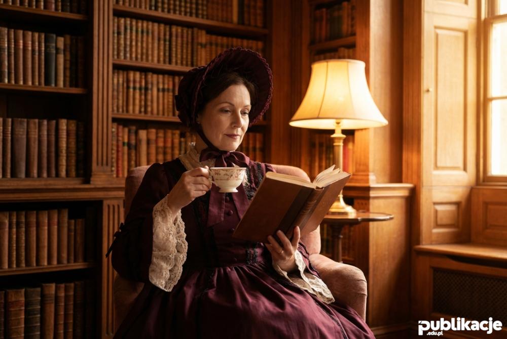 Elegancka Classic Lolita w bibliotece