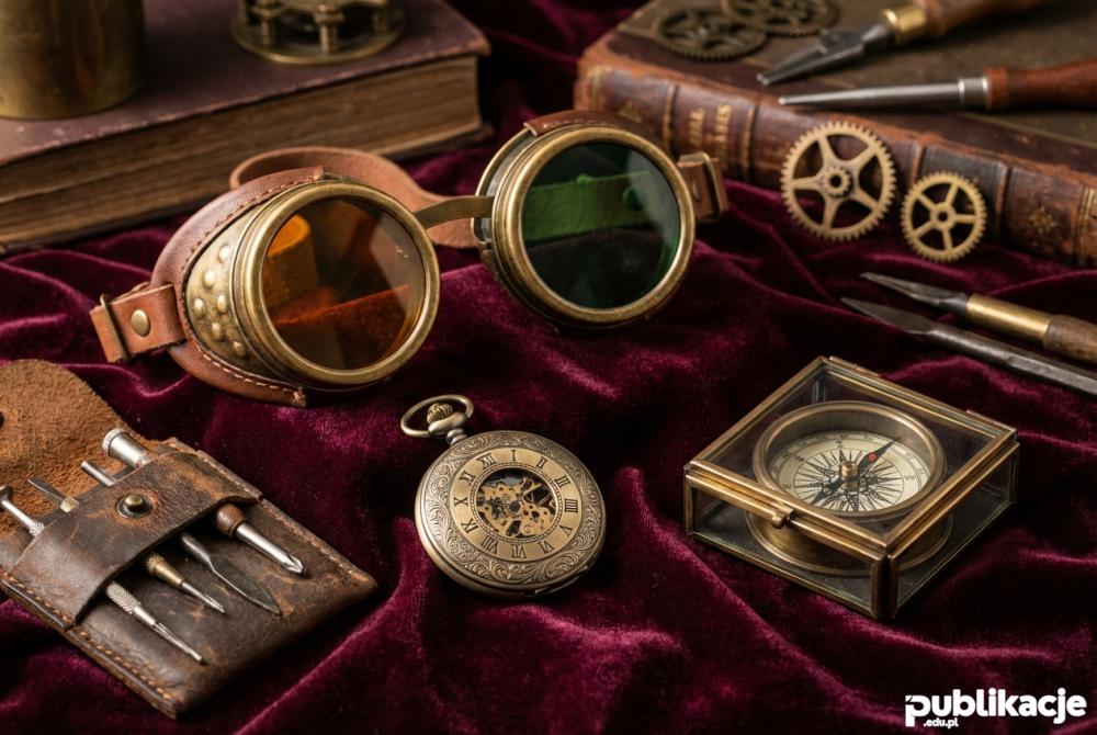 Akcesoria steampunk gogle i zegarek kieszonkowy