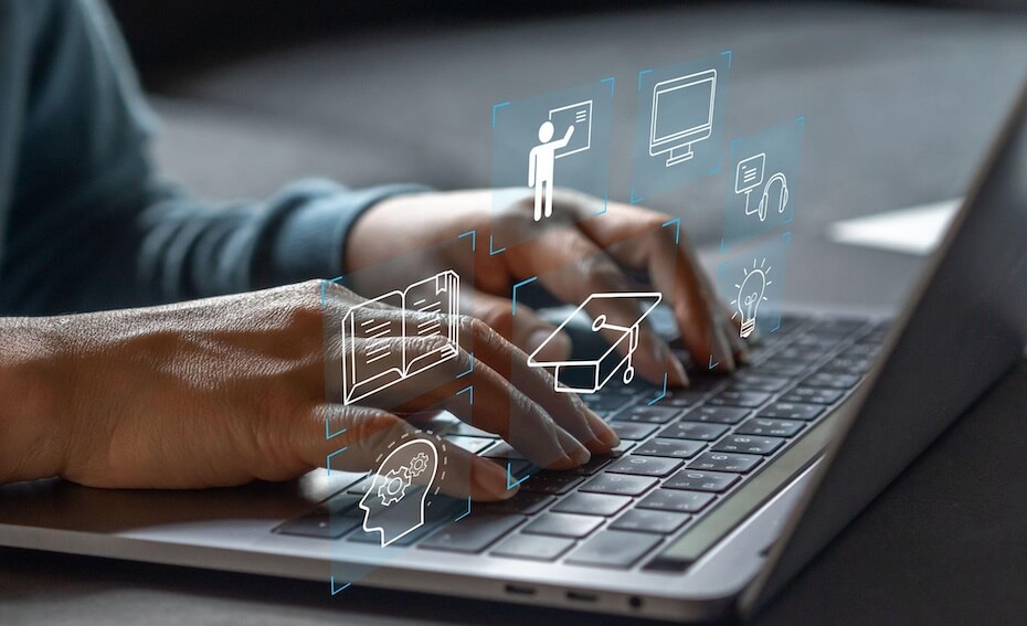 Grafiki, laptop, ikony dostępu