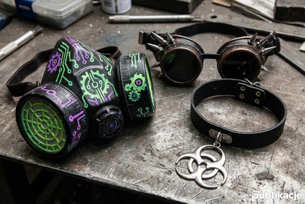 akcesoria cybergoth maska przeciwgazowa gogle