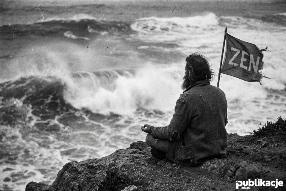 Medytacja beatnika nad oceanem Big Sur