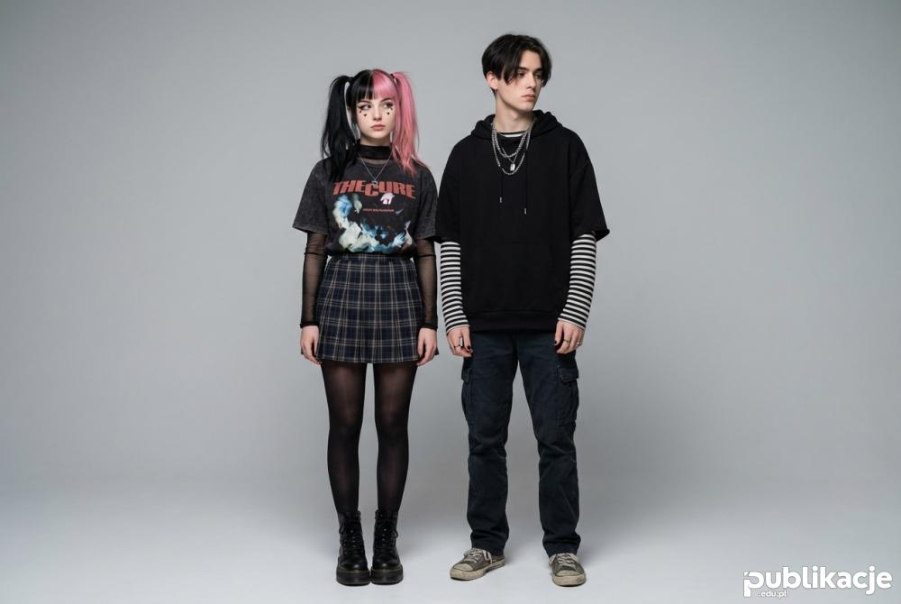 Para e-girl i e-boy w charakterystycznych ubraniach