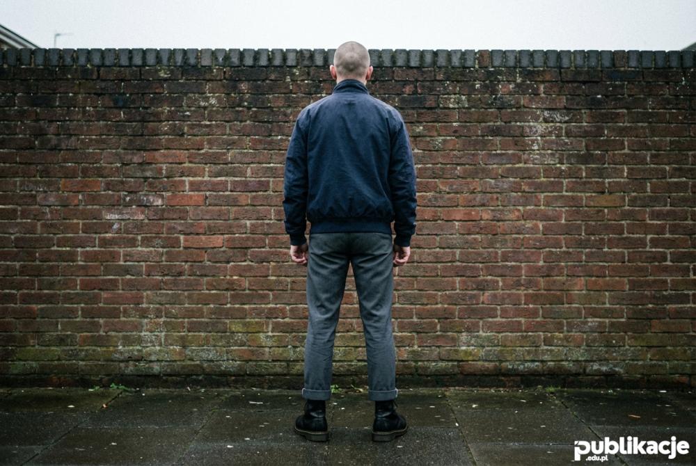 Ubiór skinheada kurtka harrington tył