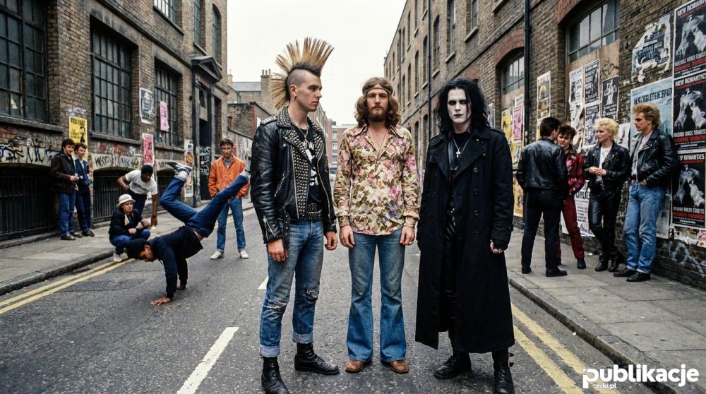 Przedstawiciele różnych subkultur na ulicy